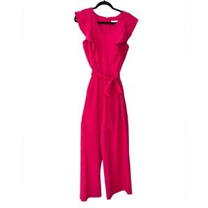 Nine West Women’s Shorts Sleeves, Straight Leg Jumpsuit Size 14 Color Pink